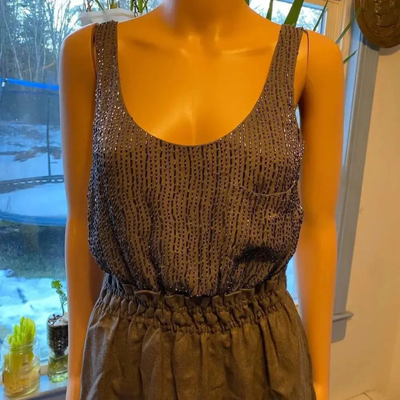 J.Crew 100% Silk 100% Wool Beaded Embroidery Mini Skirt Dress Women's 4 Pocket - Picture 5 of 5